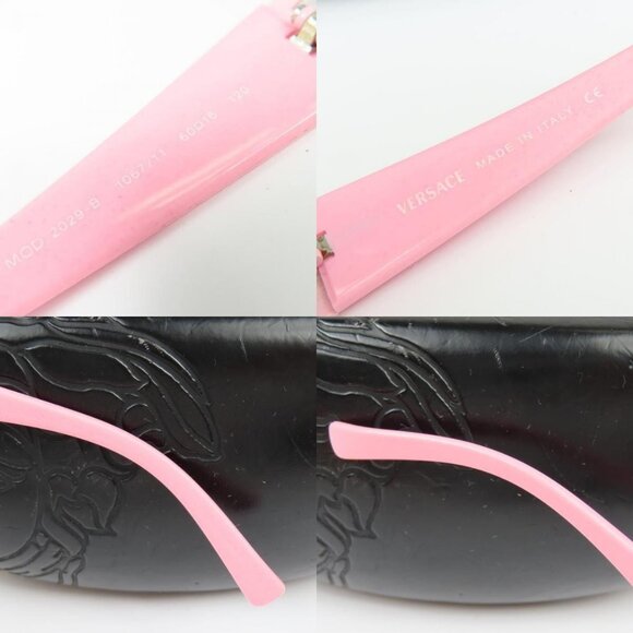 RARE Versace Vintage Medusa Semi Rimless Pink Rose Sunglasses 90s 2029-B - Picture 9 of 10